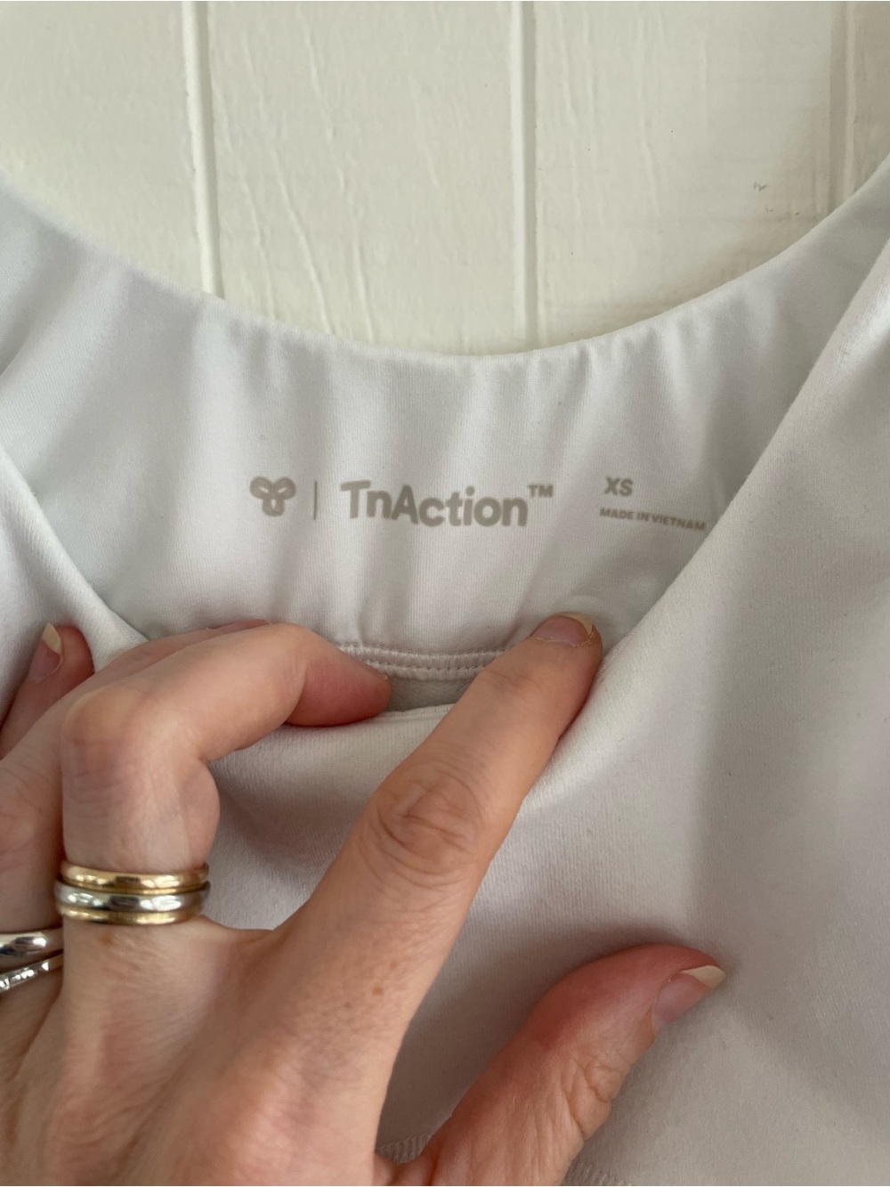 Aritzia TNA Action Set - Tank & Bike Shorts in White/Cloud White - Picture 5 of 9